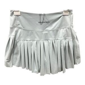Goldhinge Pleated Tennis Skirt S Light Gray Athletic Skort Mini
